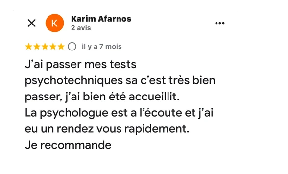 Avis d'un candidat après un test psychotechnique pour récupérer son permis